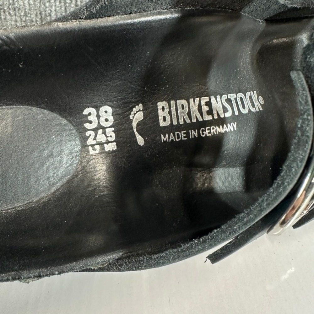 Birkenstock Arizona Big Buckle Black Oiled Leather Sandals 38 L7 M5 - Picture 9 of 13